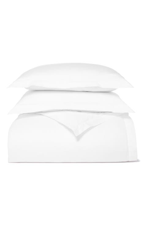 Percale Hemmed 300 Thread Count Duvet Cover 
Shams Set