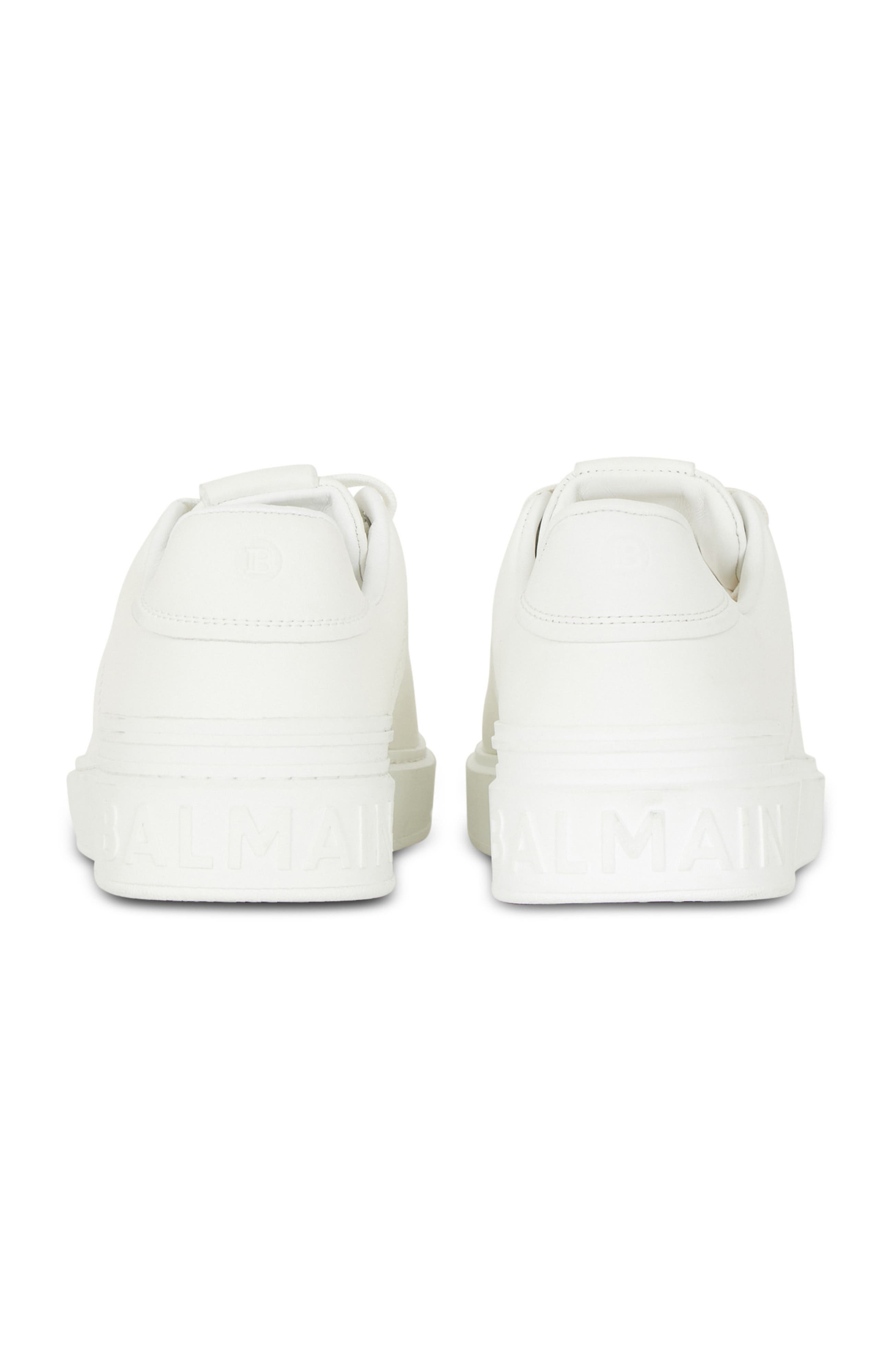 Balmain B-Court trainers in calfskin and rubber, Alternate, color, White