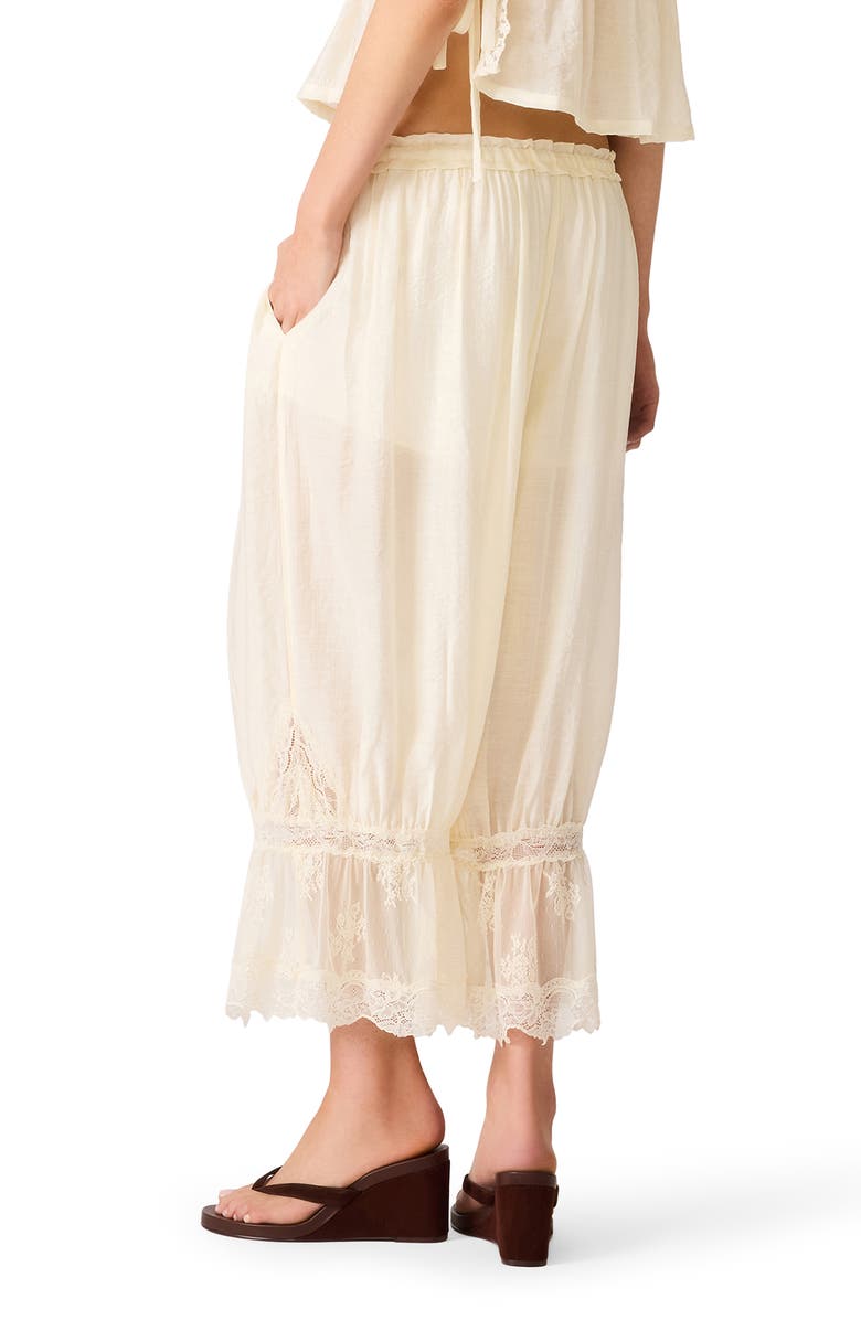 Steve Madden Easten Lace Detail Drawstring Pants, Alternate, color, Cream
