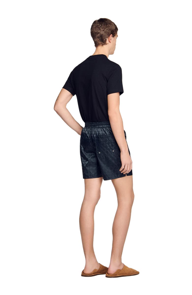 SANDRO Square Cross swim shorts, Alternate, color, Dark Grey