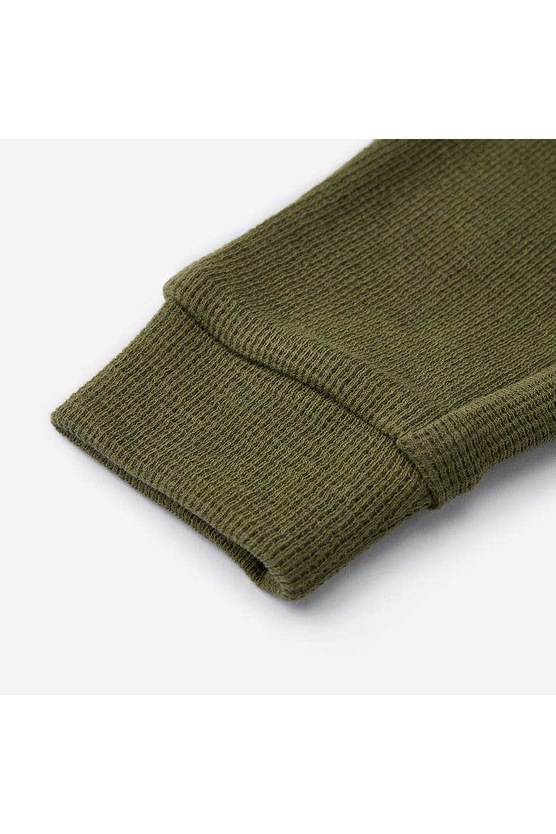 Waffle Zipper Pajama, Alternate, color, Olive