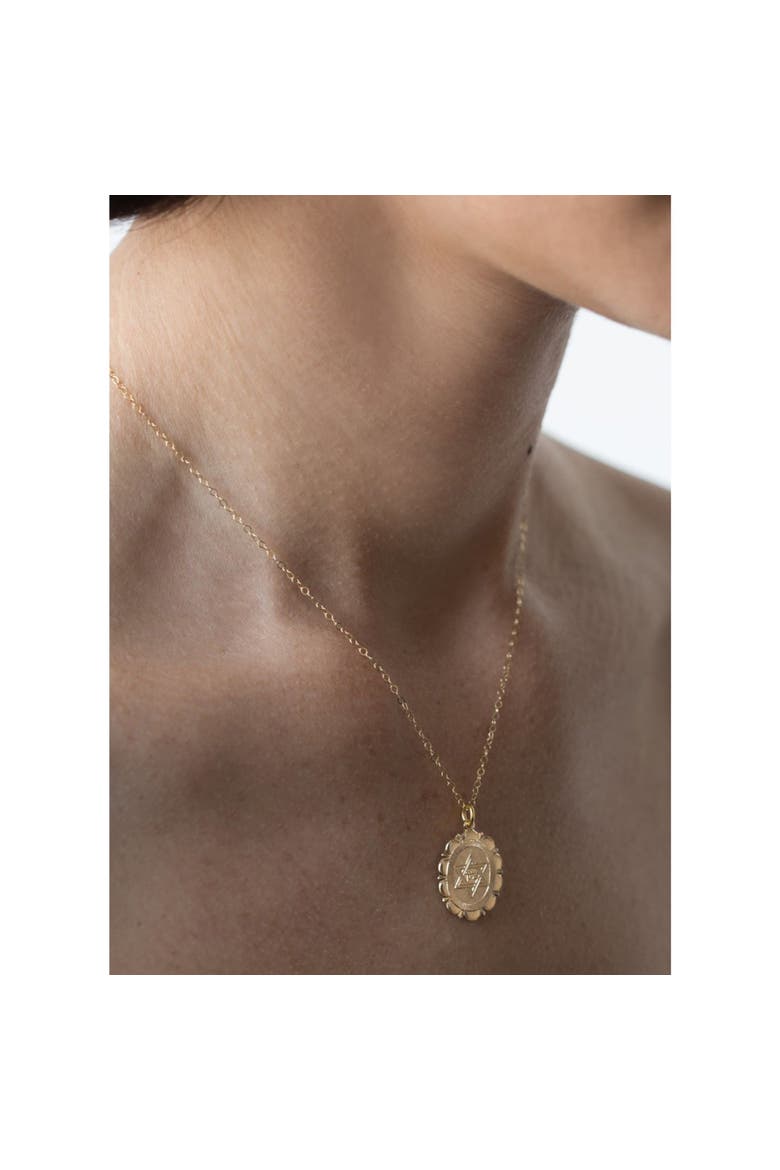 Star Of David Gold Charm Necklace, Alternate, color, Gold