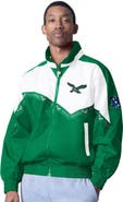 Pro Player Men's Pro Player White/Kelly Green Philadelphia Eagles Retro Tape II Lightweight Full-Zip Jacket