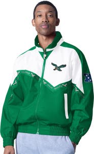 Pro Player Men's Pro Player White/Kelly Green Philadelphia Eagles Retro Tape II Lightweight Full-Zip Jacket