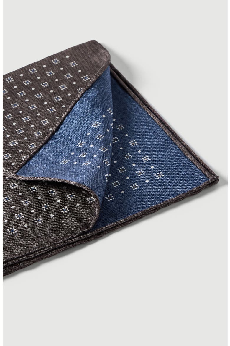 Silk patterned pocket square, Alternate, color, Hazelnut