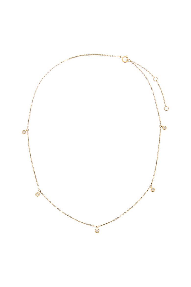 Diamond Multi Dangling Bezel Necklace 14K, Alternate, color, 14K Gold
