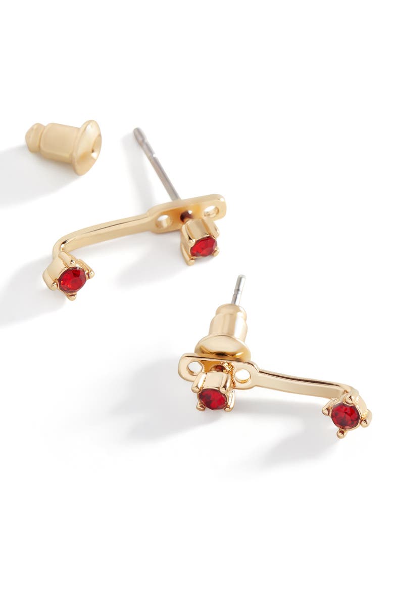 Mint & Lily Birthstone Drop Ear Jacket Earrings, Alternate, color, April Diamond