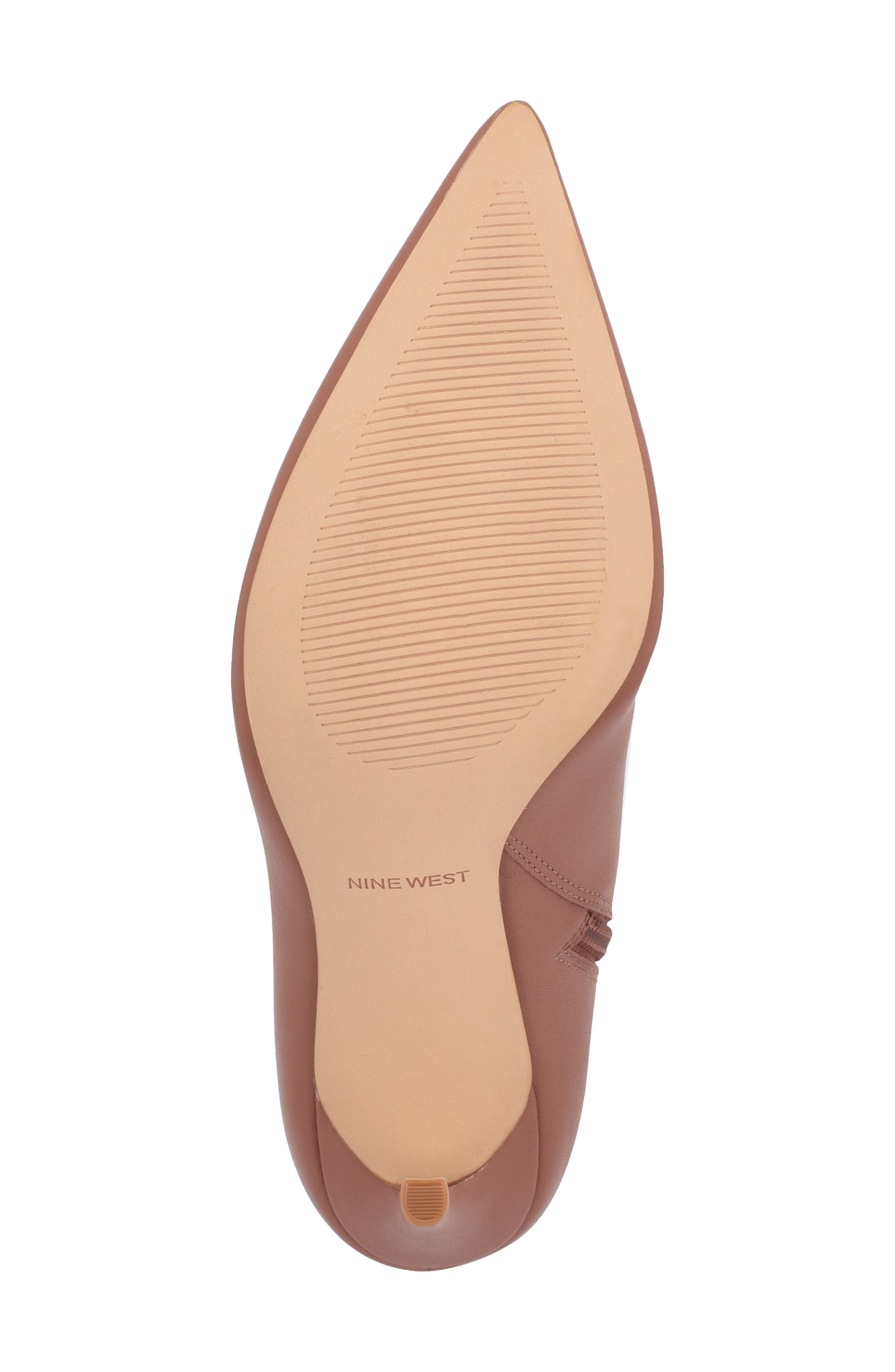 Nine West Farrah Leather Stiletto Bootie, Alternate, color, Dark Natural 120