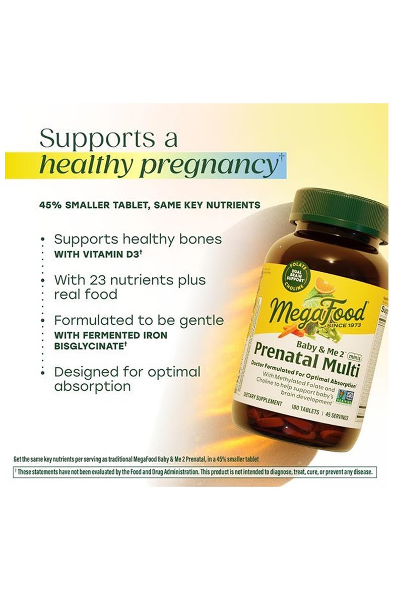 Baby & Me 2 Prenatal Multivitamin for Women with Choline & Methyl Folate, Vegetarian, 180 Mini Tablets, Alternate, color, None
