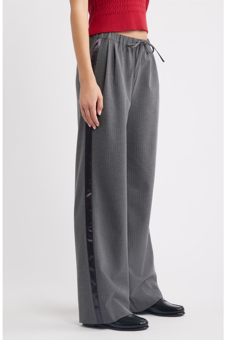 Pinstripe Everyday Wide Leg Pants, Alternate, color, GRAY