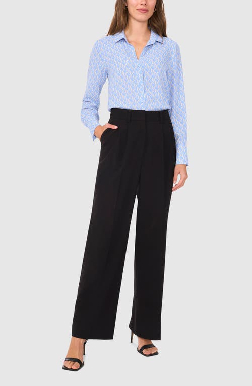HALOGENR HALOGEN(R) GEO PRINT CREPE BUTTON-UP SHIRT 