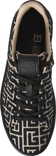 Balmain B-Court Monogram Jacquard Low Top Sneaker (Men