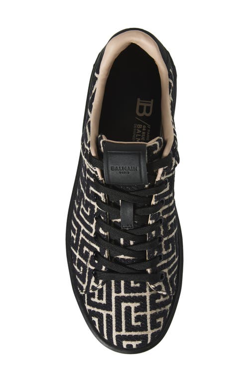 Balmain B-court Monogram Jacquard Low Top Sneaker In Multi