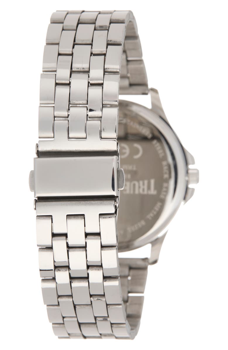 True Religion Round Two-Tone Bezel Watch, 43mm, Alternate, color, Silver