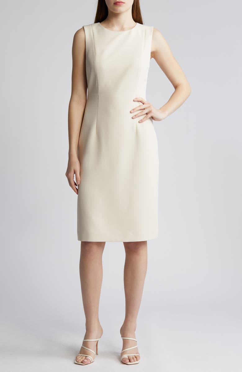 KOBI HALPERIN Meridian Twill Sheath Dress, Main, color, Canvas