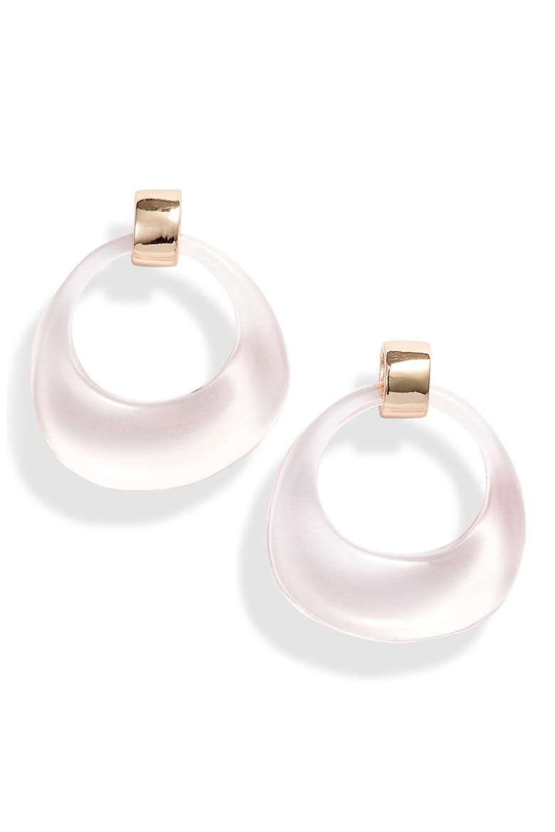 Resin Hoop Earrings (Nordstrom Exclusive), Main, color, PINK- GOLD