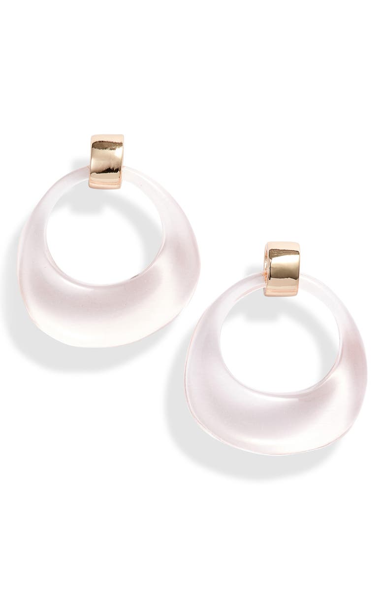 Something Navy Resin Hoop Earrings, Main, color,