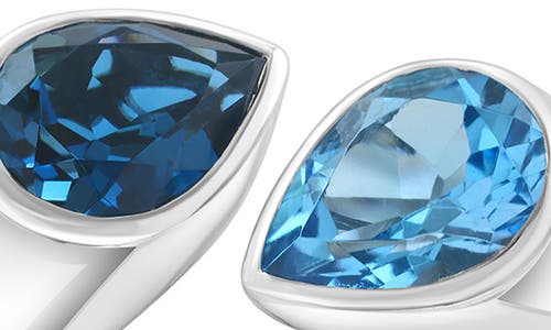 Effy Sterling Silver Blue Topaz & London Blue Topaz Bypass Ring In Metallic