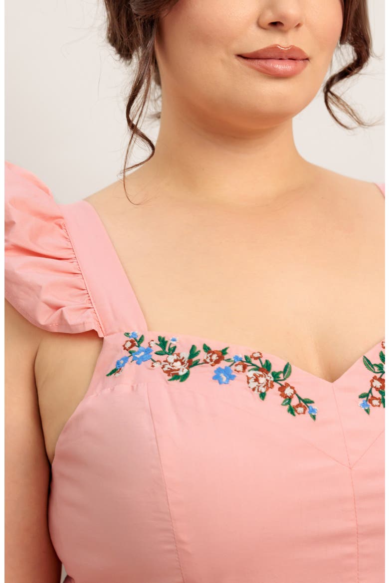 Embroidered Maxi Sundress, Alternate, color, DUSTY PINK