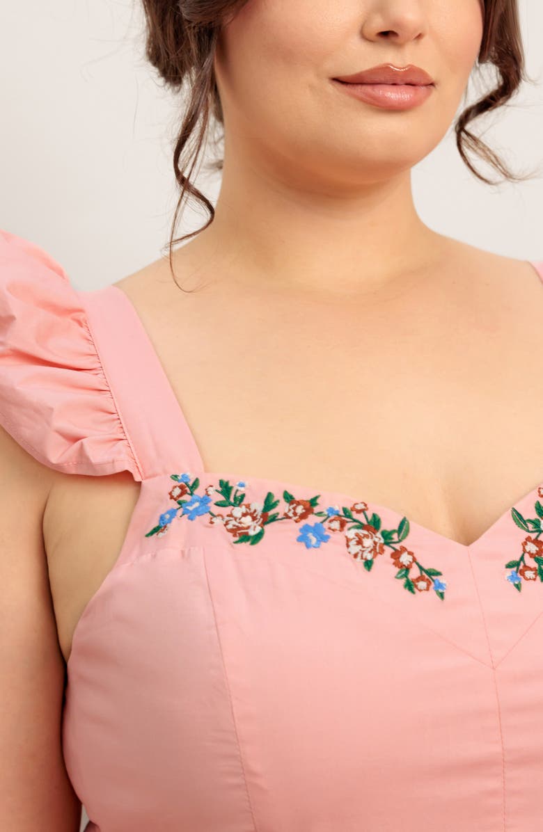 FLYING TOMATO Embroidered Maxi Sundress, Alternate, color, Dusty Pink