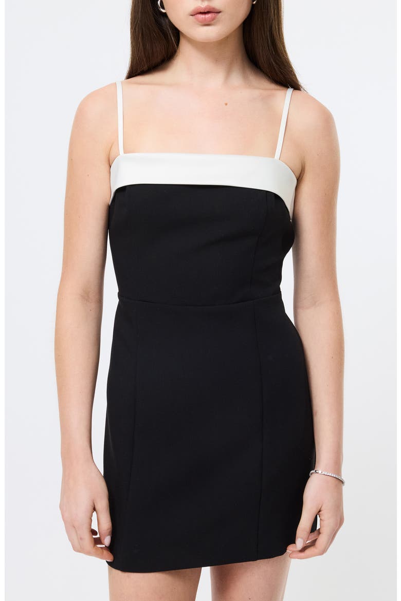 Azra Two-Tone Minidress, Alternate, color, BLACK PORCELAIN CREAM