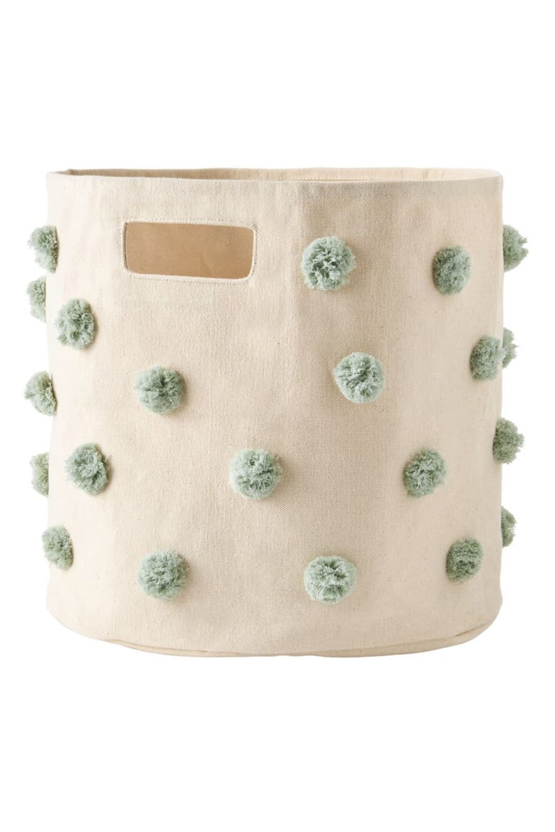 Pint Pompom Basket, Main, color, SEA