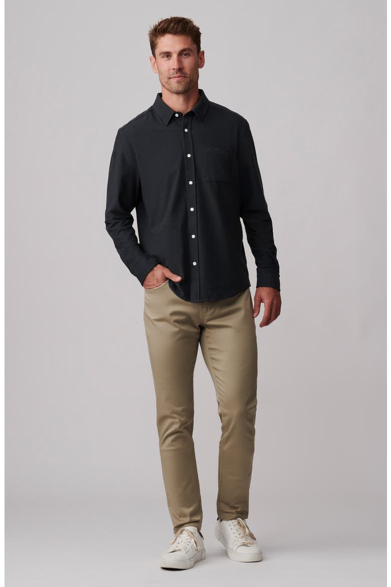 WFH Knit Button-Up Shirt, Alternate, color, BLACK
