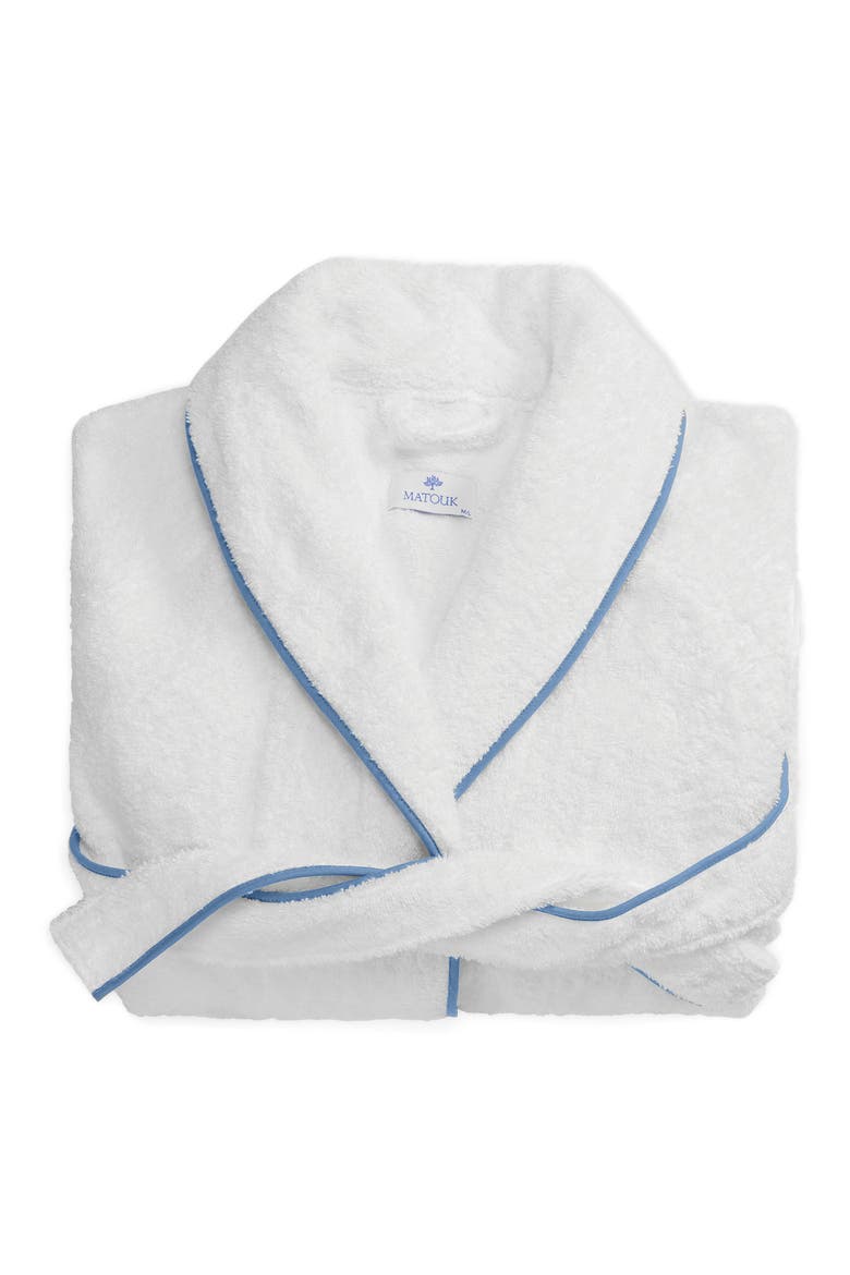 Cairo Terry Robe, Main, color, WHITE/ AZURE