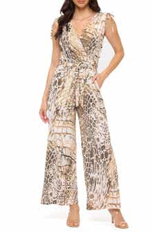 O.L. Printed Sleeveless Jumpsuit