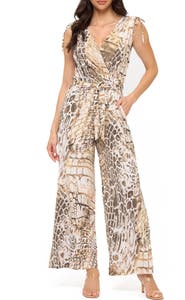 O.L. Printed Sleeveless Jumpsuit