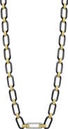 LAGOS Signature Caviar Black Ceramic Link & Diamond Necklace