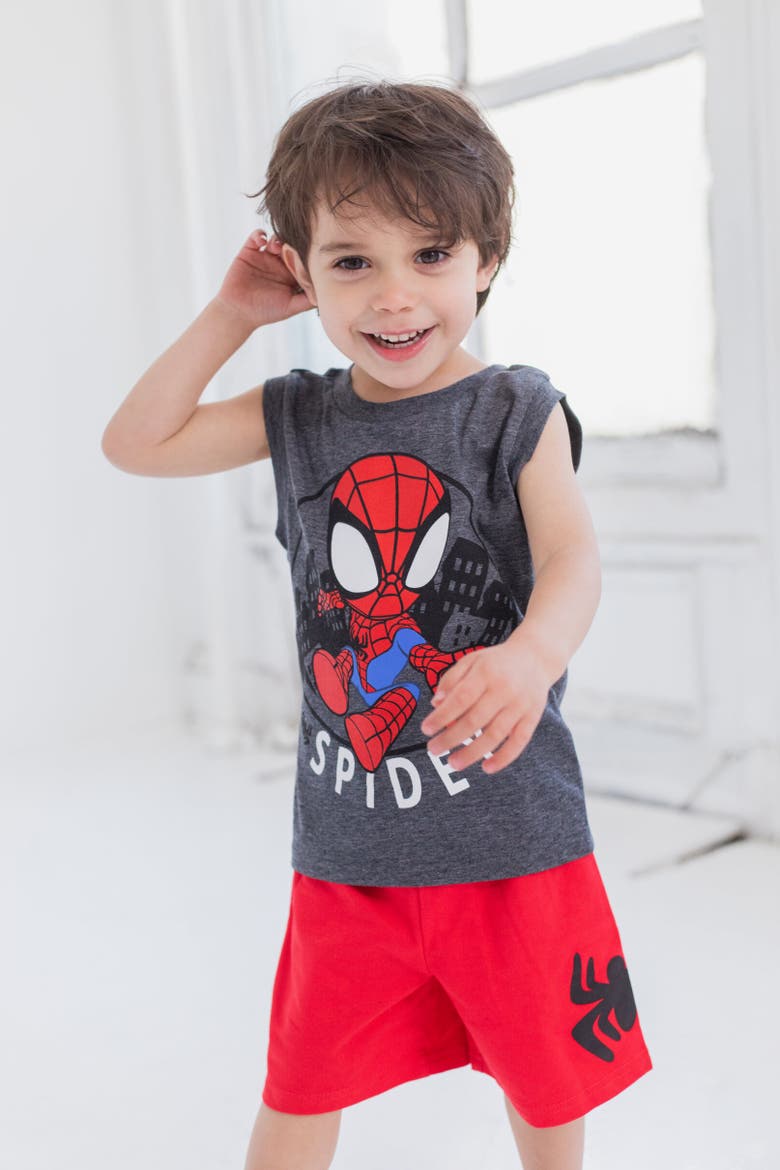 Spidey and His Amazing Friends 3pc Tank Top, Tee & Shorts Set, Alternate, color, Multicolor
