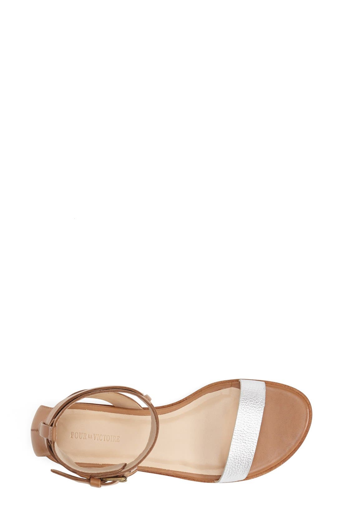 'Riko' Leather Ankle Strap Sandal, Alternate, color, SILVER
