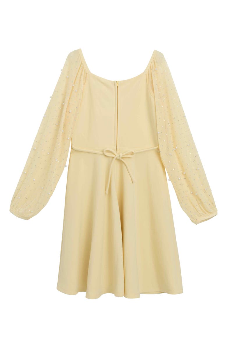Speechless Kids' Embellished Sleeve Dress, Alternate, color, Butter