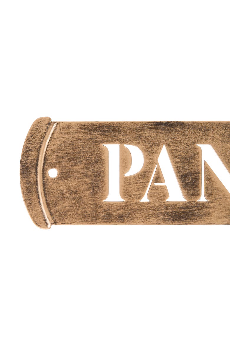 Gabby Pantry Brass Wall Sign, Alternate, color, Brown