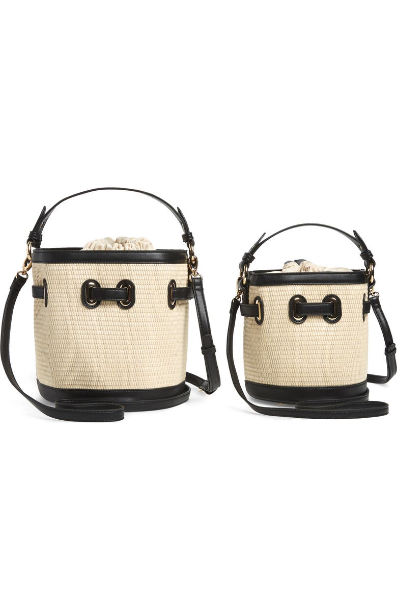 Mali + Lili Gina Set of 2 Twinning Straw Bucket Bags, Alternate, color,