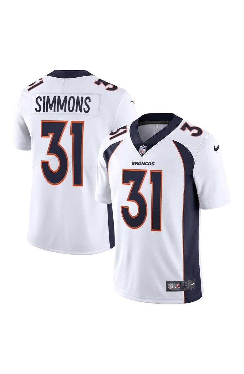 Nike Men's Nike Justin Simmons White Denver Broncos Vapor Limited Jersey, Main, color, 