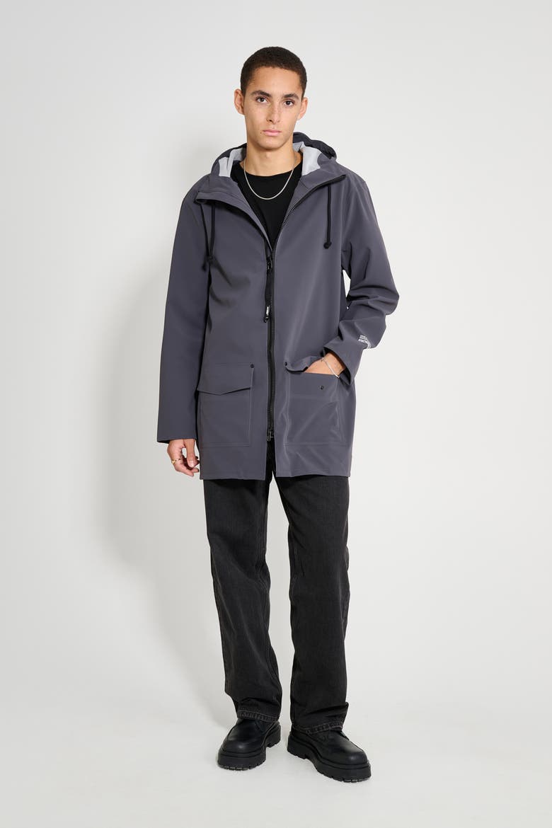 Stockholm Patch Matte Raincoat, Main, color, Mystic Blue