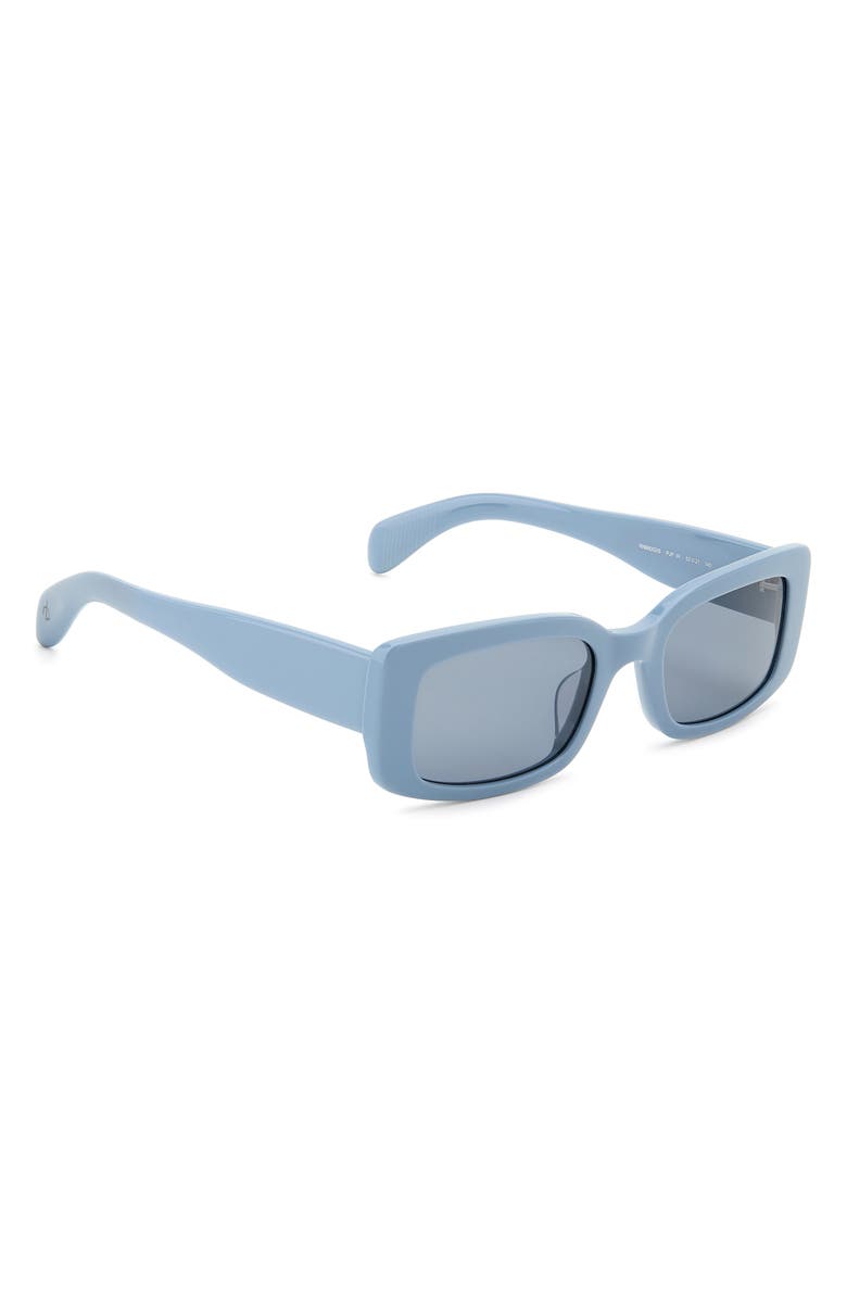 rag & bone 52mm Rectangular Sunglasses, Alternate, color, Blue/ Grey