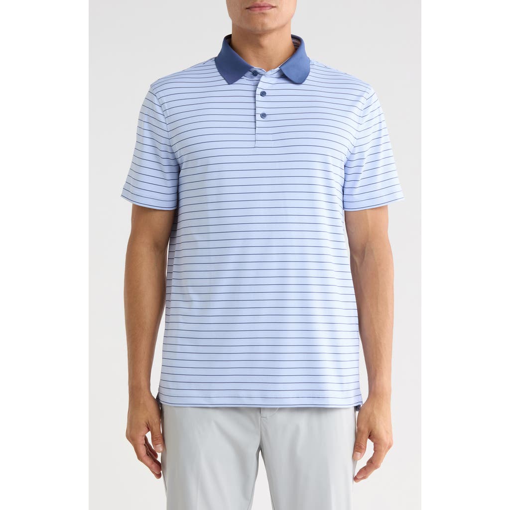 G/fore Herringbone Stripe Performance Polo In Willow