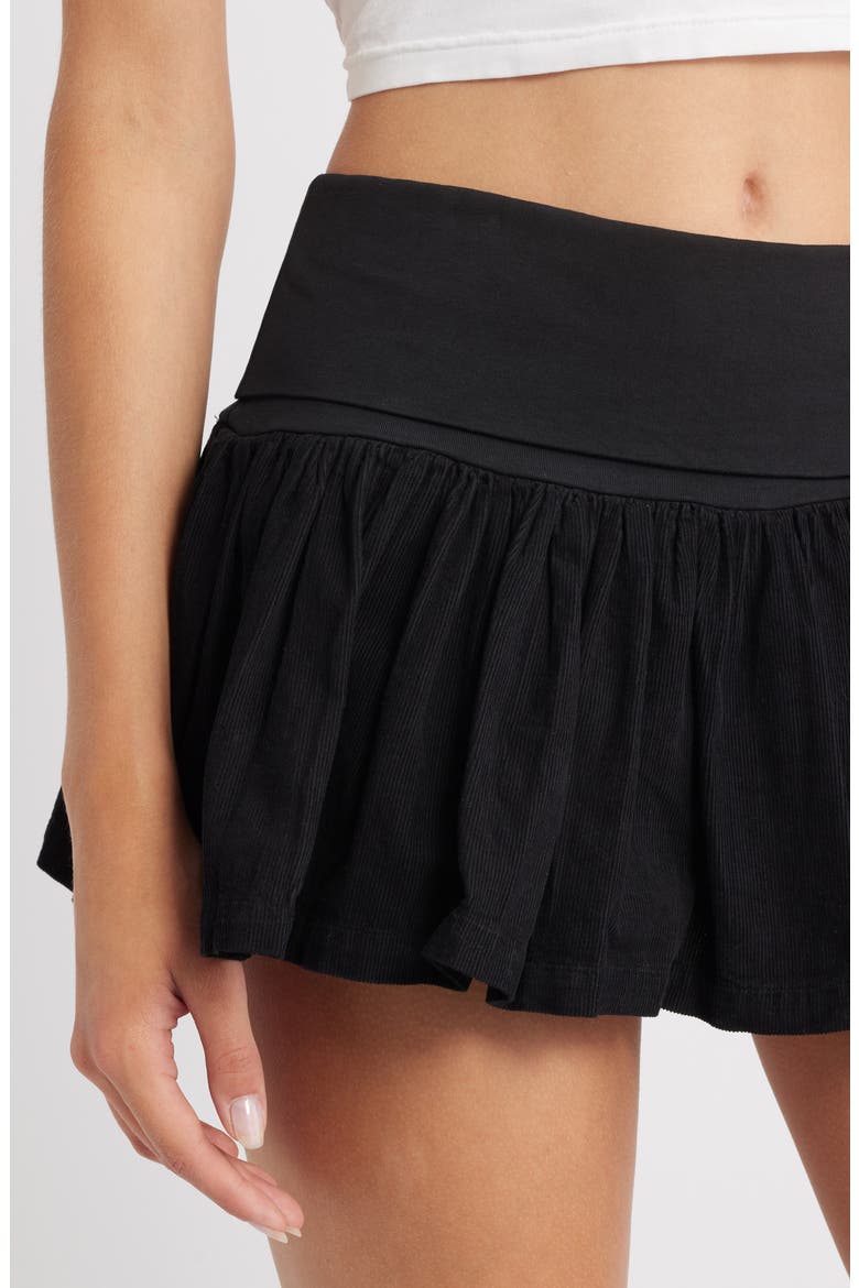 Byrdie Stretch Cotton Miniskort, Alternate, color, BLACK