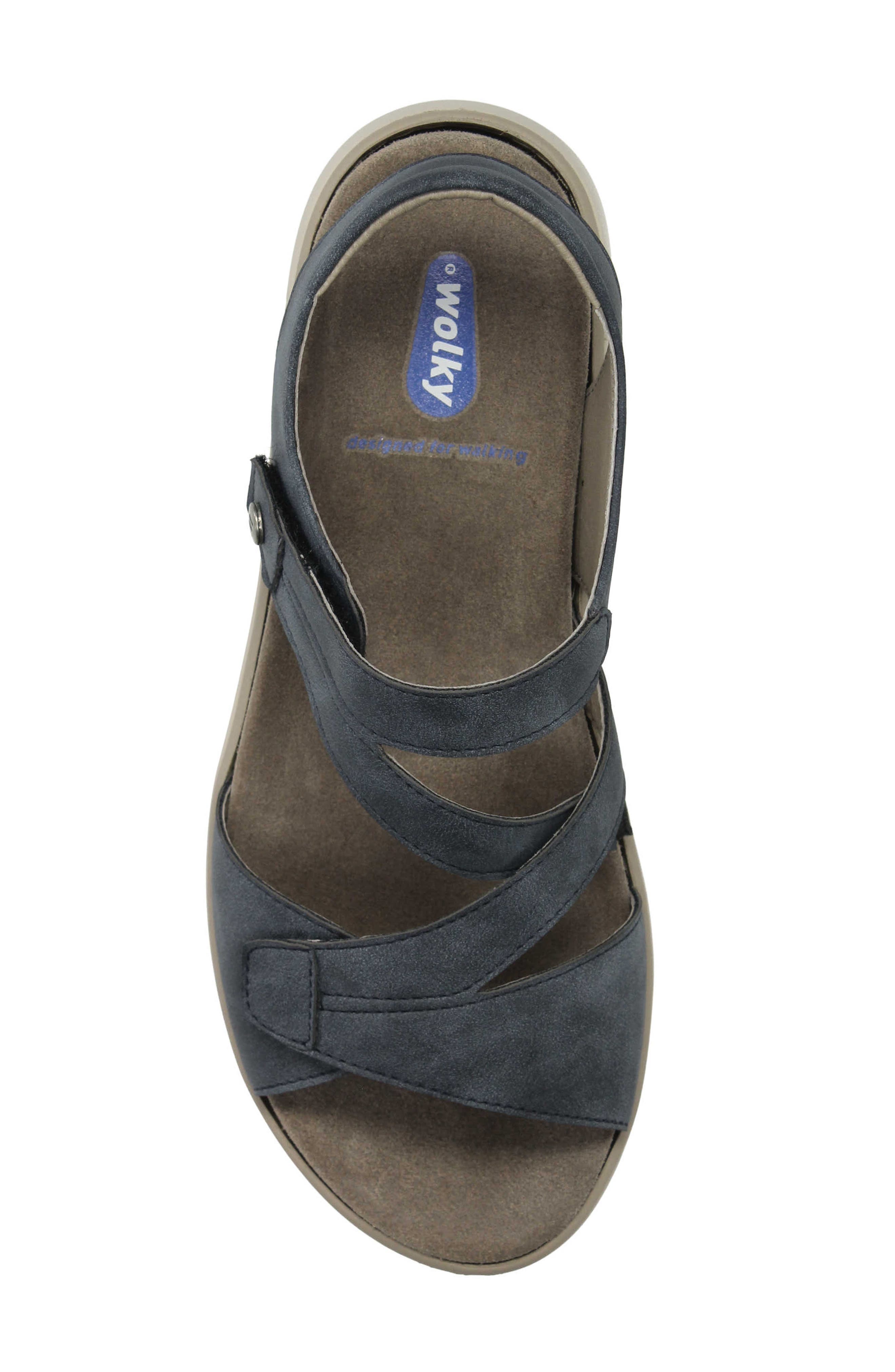 Ikaria Wedge Sandal, Alternate, color, DENIM BIOCARE