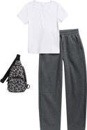 YOGALICIOUS Kids' Mabel T-Shirt, Joggers & Mini Backpack 3-Piece Set