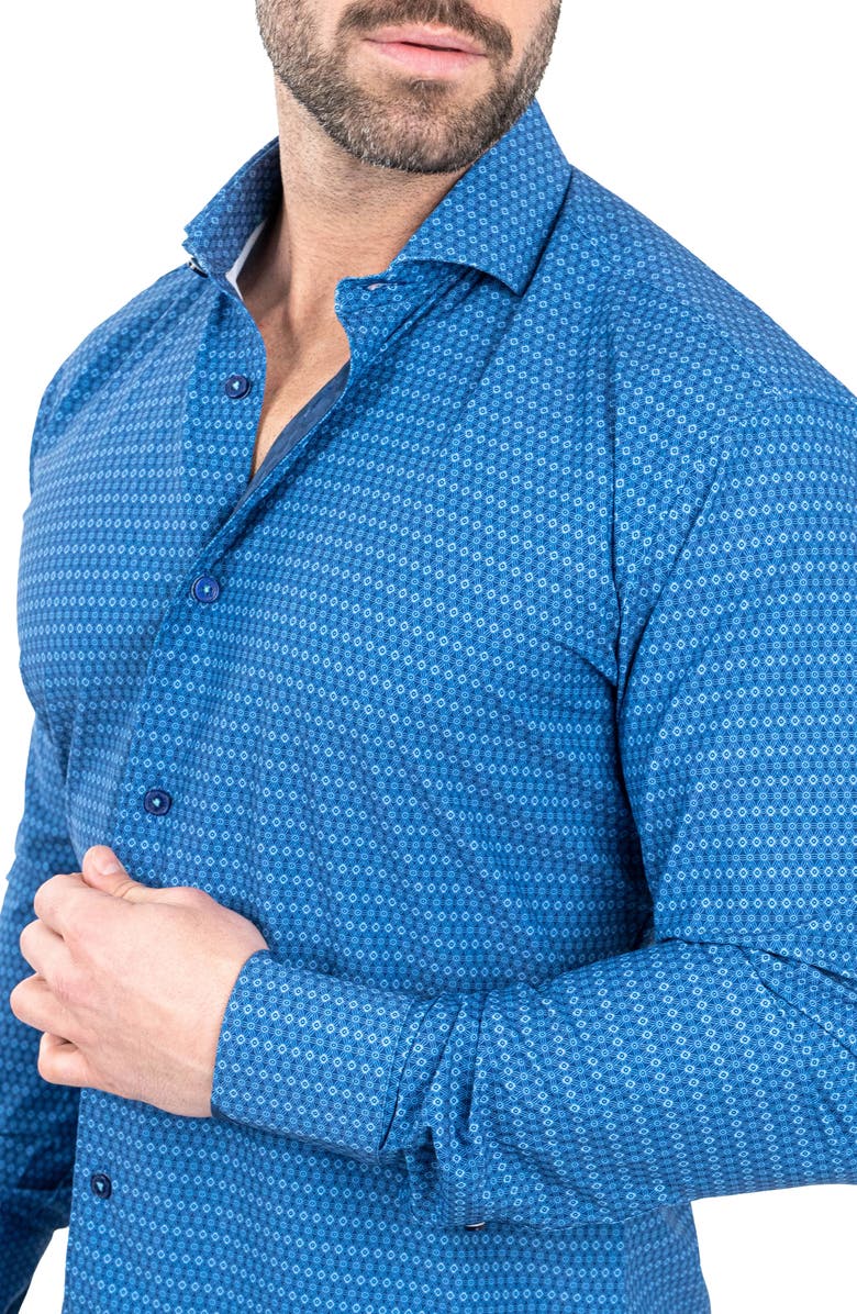 Maceoo Einstein Stretch Spectecal Button-Up Shirt, Alternate, color, Blue