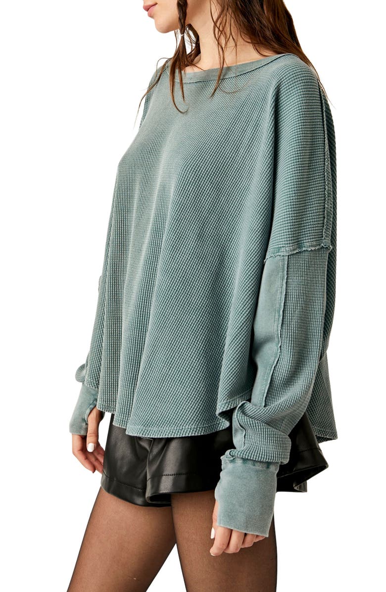Free People Microphone Drop Waffle Knit Top, Alternate, color,