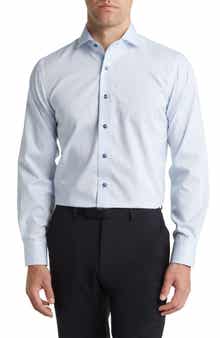 Trim Fit Heathered Gingham Dress Shirt