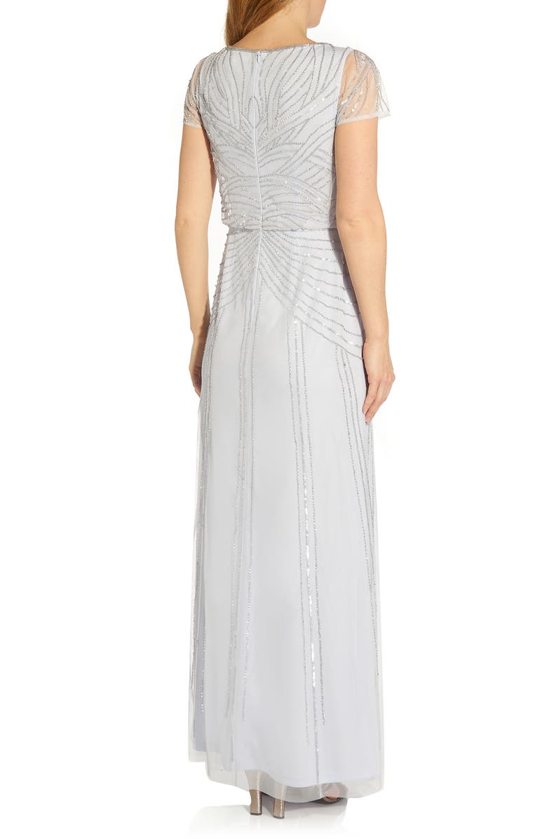 Adrianna Papell Beaded Blouson Gown, Alternate, color, 