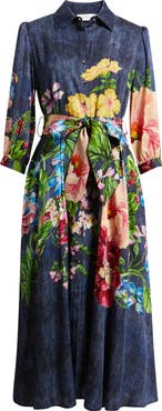 Elie Tahari The Johanna Floral & Denim Print Dress