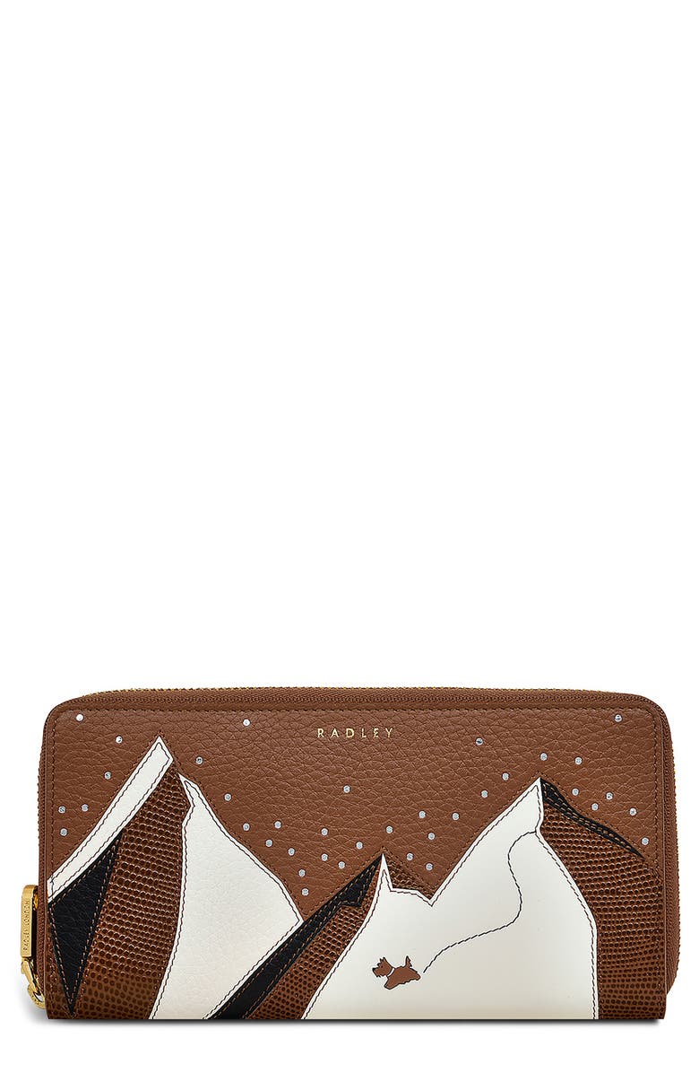 Radley Mountain Wanderers Zip Continental Wallet, Main, color, Saddle