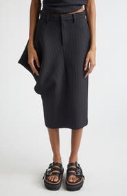 Sacai Pinstripe Twill Skirt